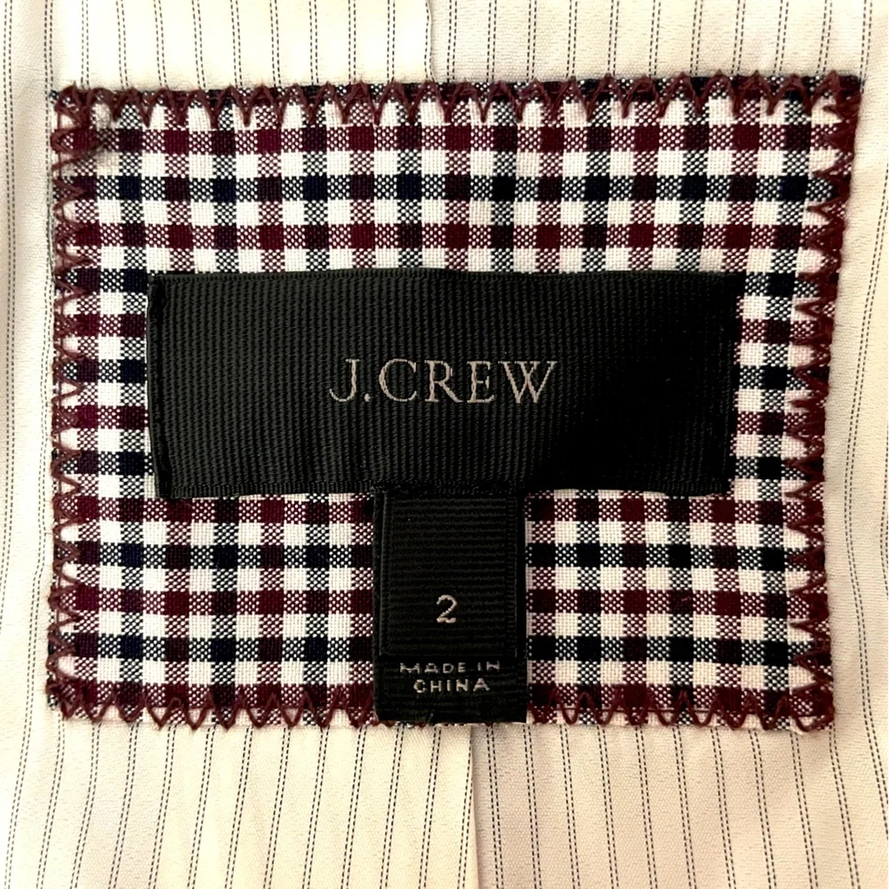 J. Crew Rhodes Micro-Gingham Plaid Blazer Jacket Size 2 Office Preppy Academia